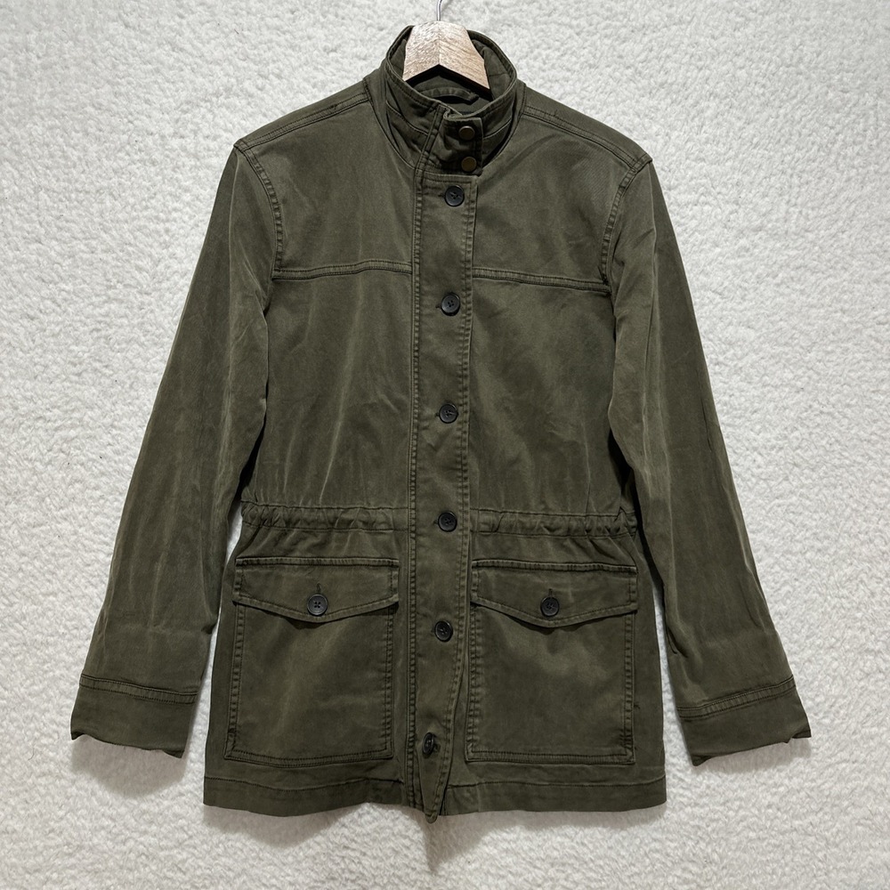 Lucky Brand Army Green Utility‎ Full-Zip Button Up Long-Sleeve Jacket Size Small